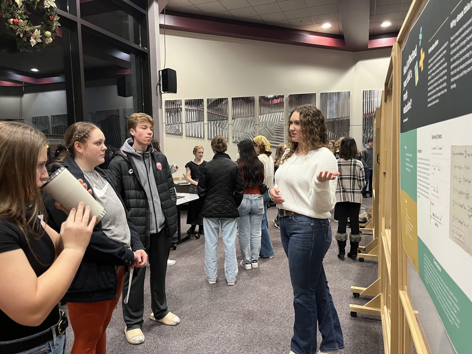 Students listening to a presentation