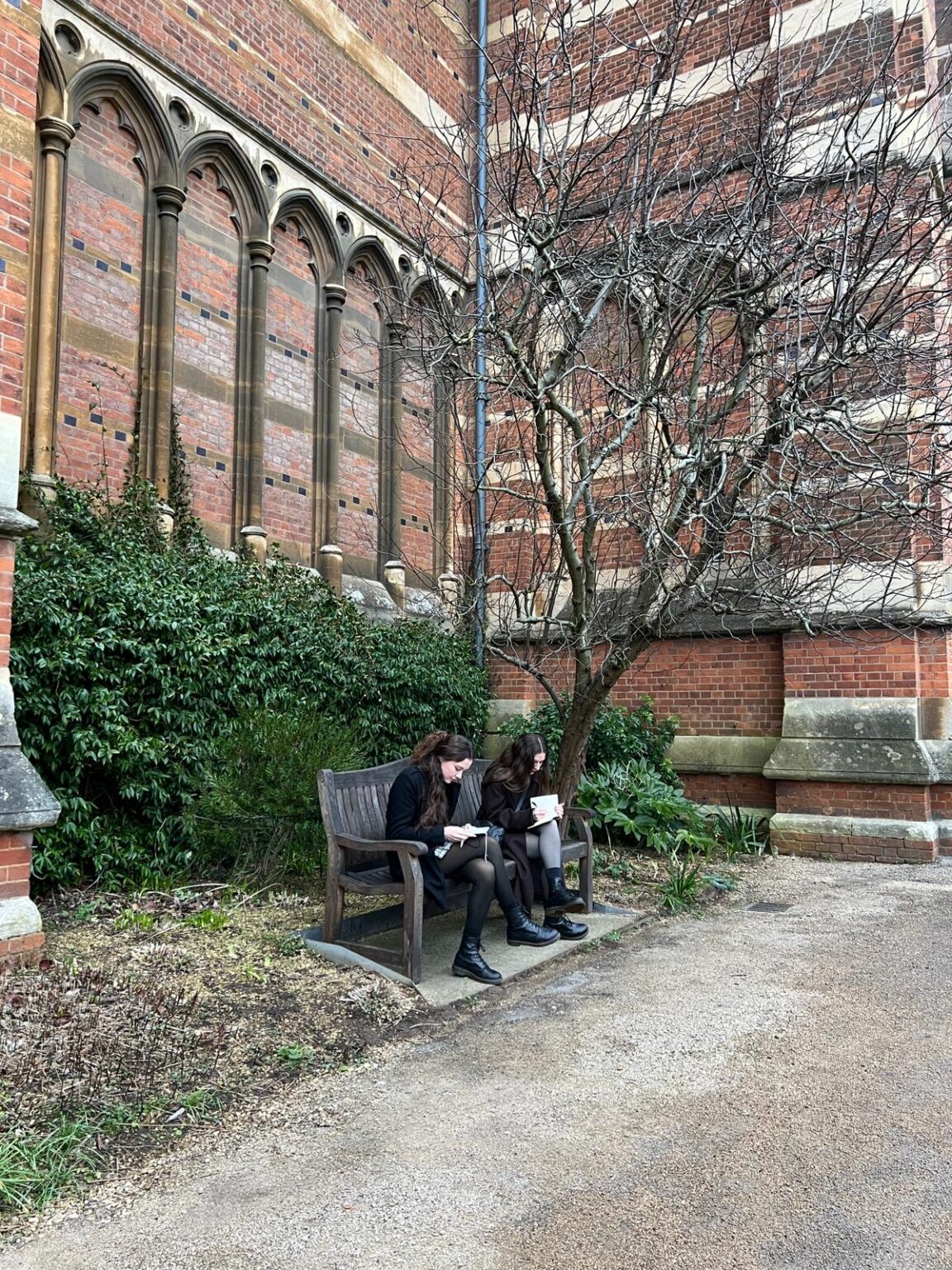 Sydney Anderson and Olivia Blank finishing readings for class